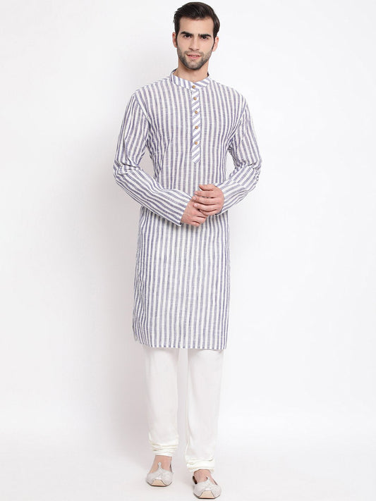 Men's Grey Pure Cotton Kurta and Pyjama Set