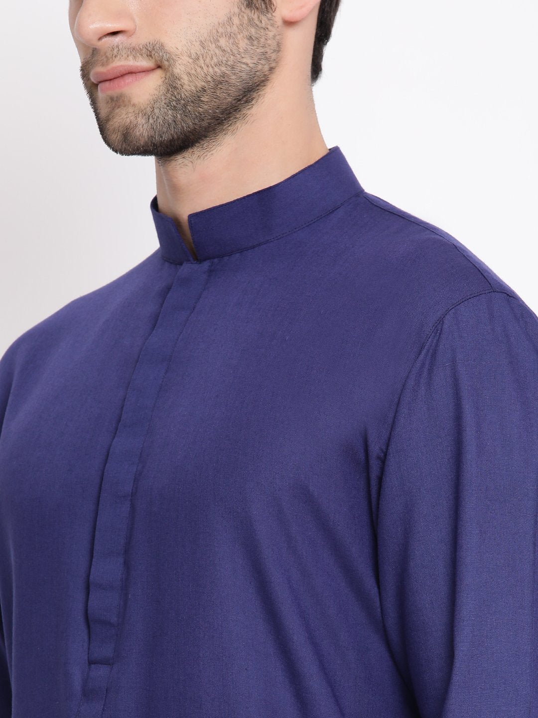 Men's Blue Cotton Blend Kurta