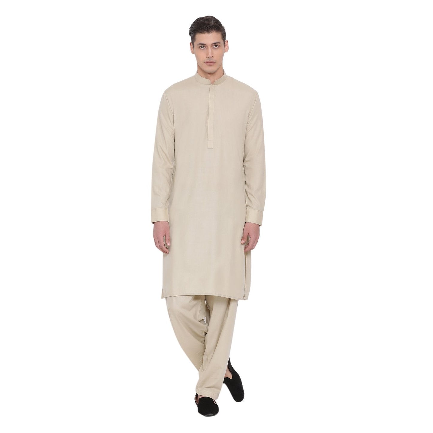 Men's Green Cotton Blend Kurta and Pyjama Set