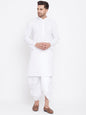 Men's White Cotton Kurta And Dhoti Set