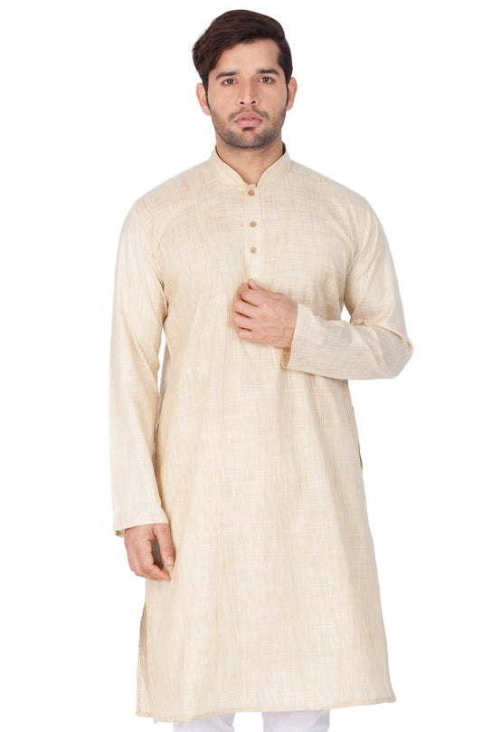 Men's Beige Cotton Kurta