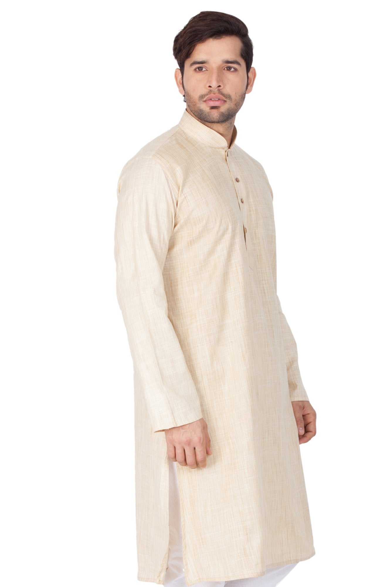 Men's Beige Cotton Kurta