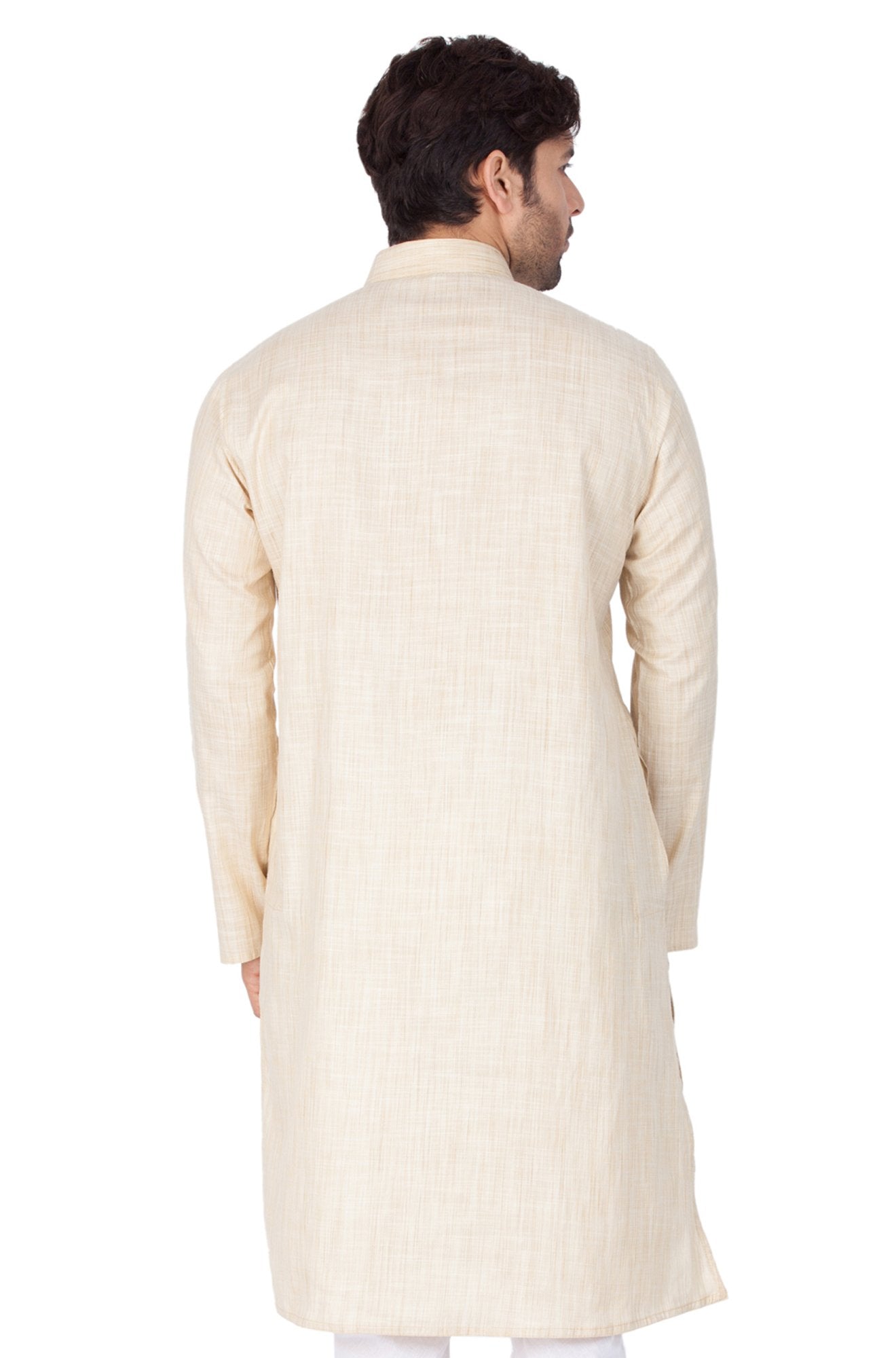 Men's Beige Cotton Kurta