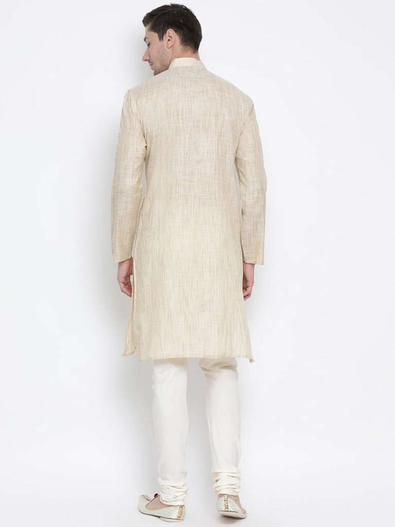 Men's Beige Cotton Kurta and Pyjama Set