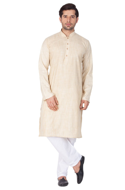 Men's Beige Cotton Kurta