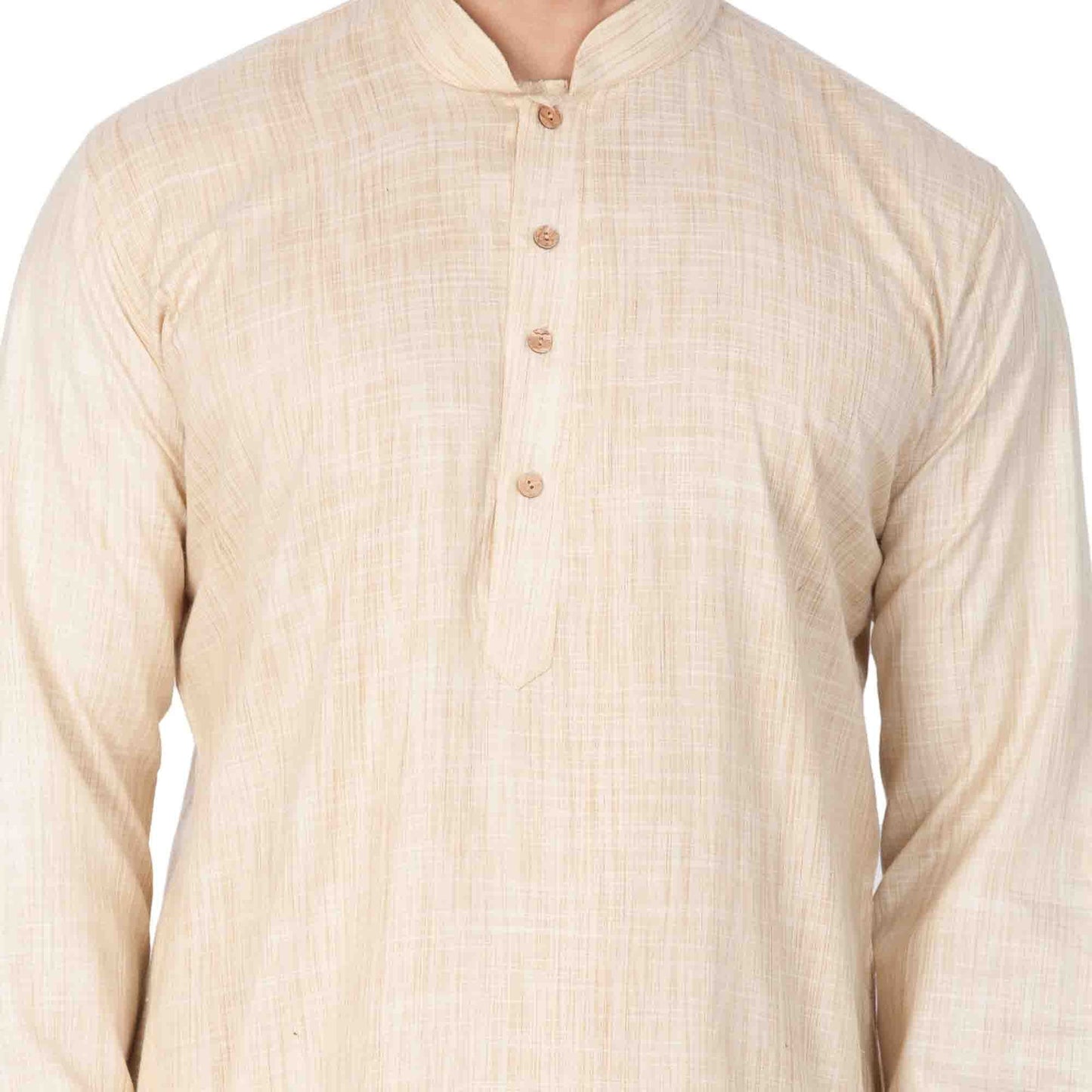 Men's Beige Cotton Kurta