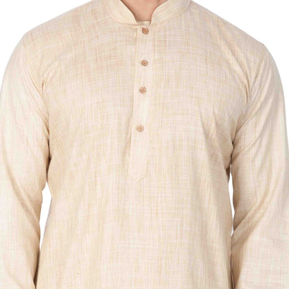 Men's Beige Cotton Kurta