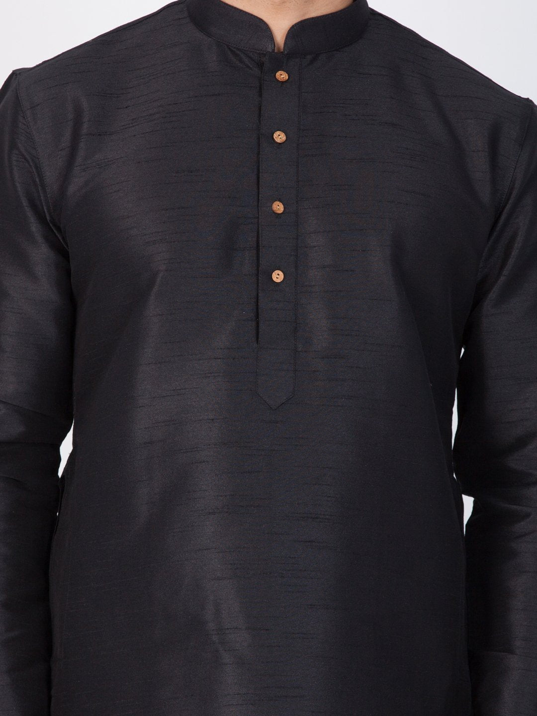 Men's Black Silk Blend Kurta