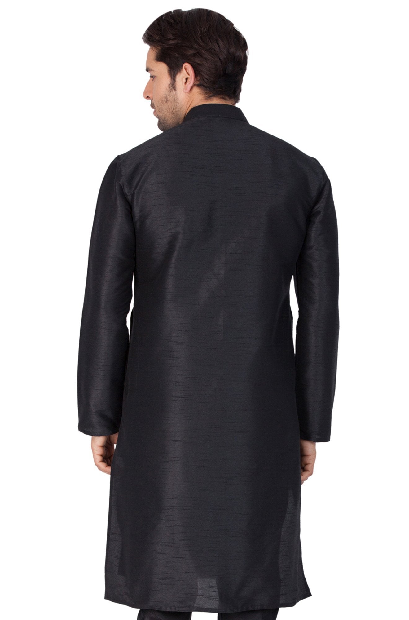 Men's Black Silk Blend Kurta