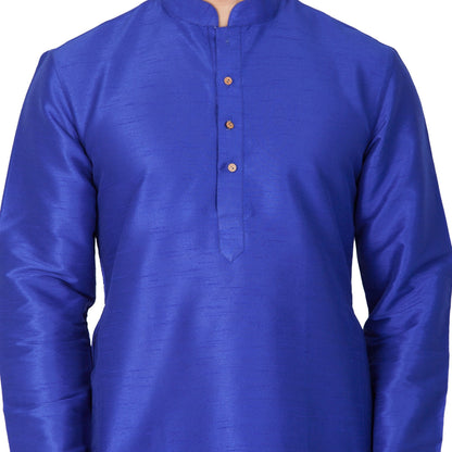 Men's Blue Silk Blend Kurta