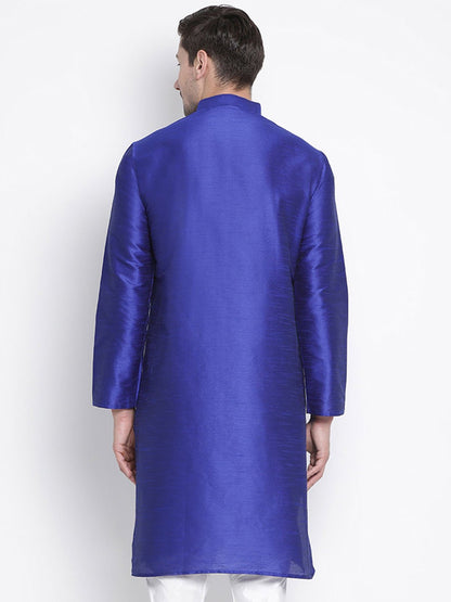 Men's Blue Silk Blend Kurta