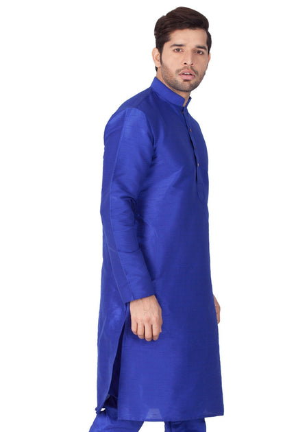 Men's Blue Silk Blend Kurta