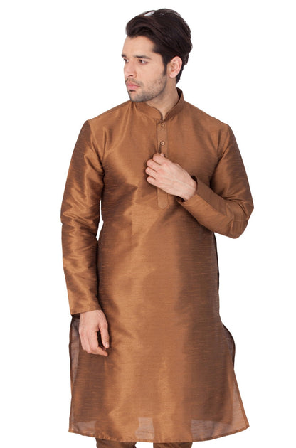 Men's Brown Silk Blend Kurta