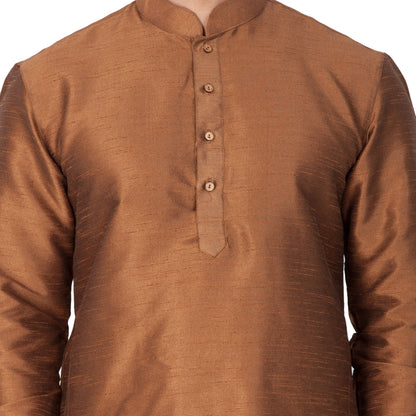 Men's Brown Silk Blend Kurta