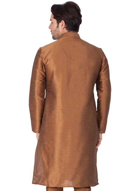 Men's Brown Silk Blend Kurta