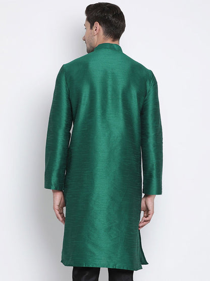 Men's Green Silk Blend Kurta