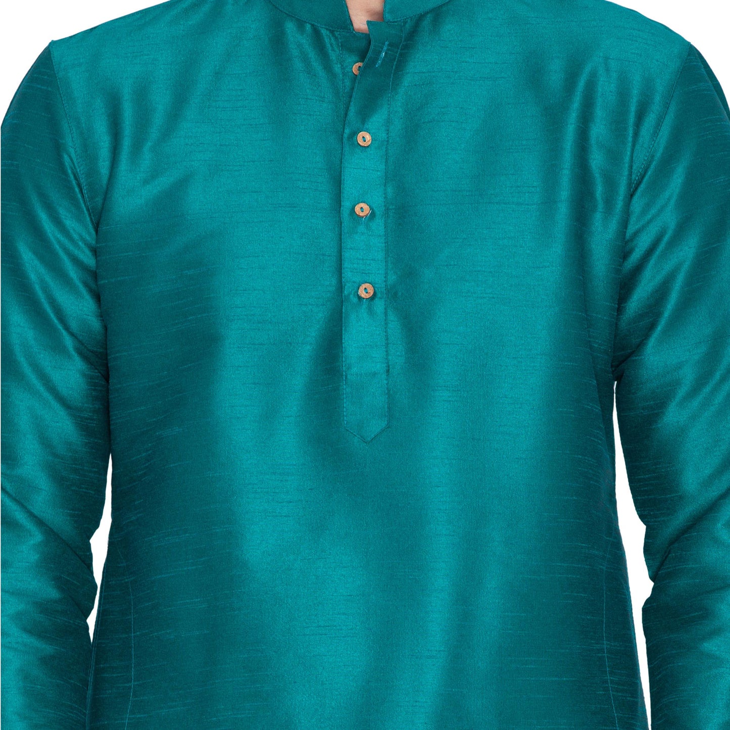 Men's Green Silk Blend Kurta and Pyjama Set