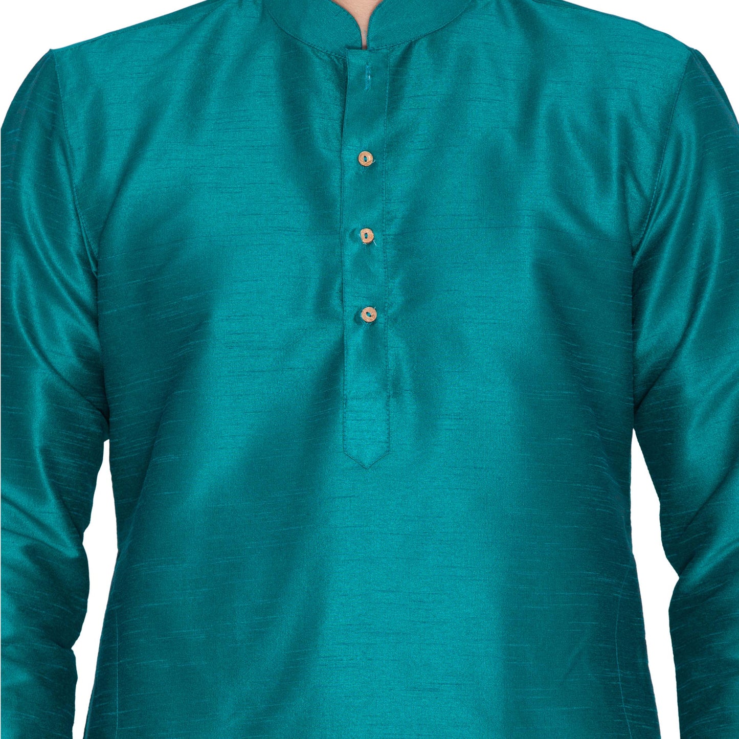 Men's Green Silk Blend Kurta and Pyjama Set