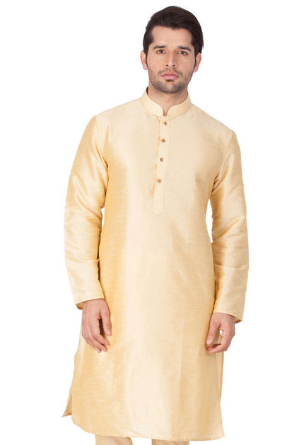 Men's Gold Silk Blend Kurta