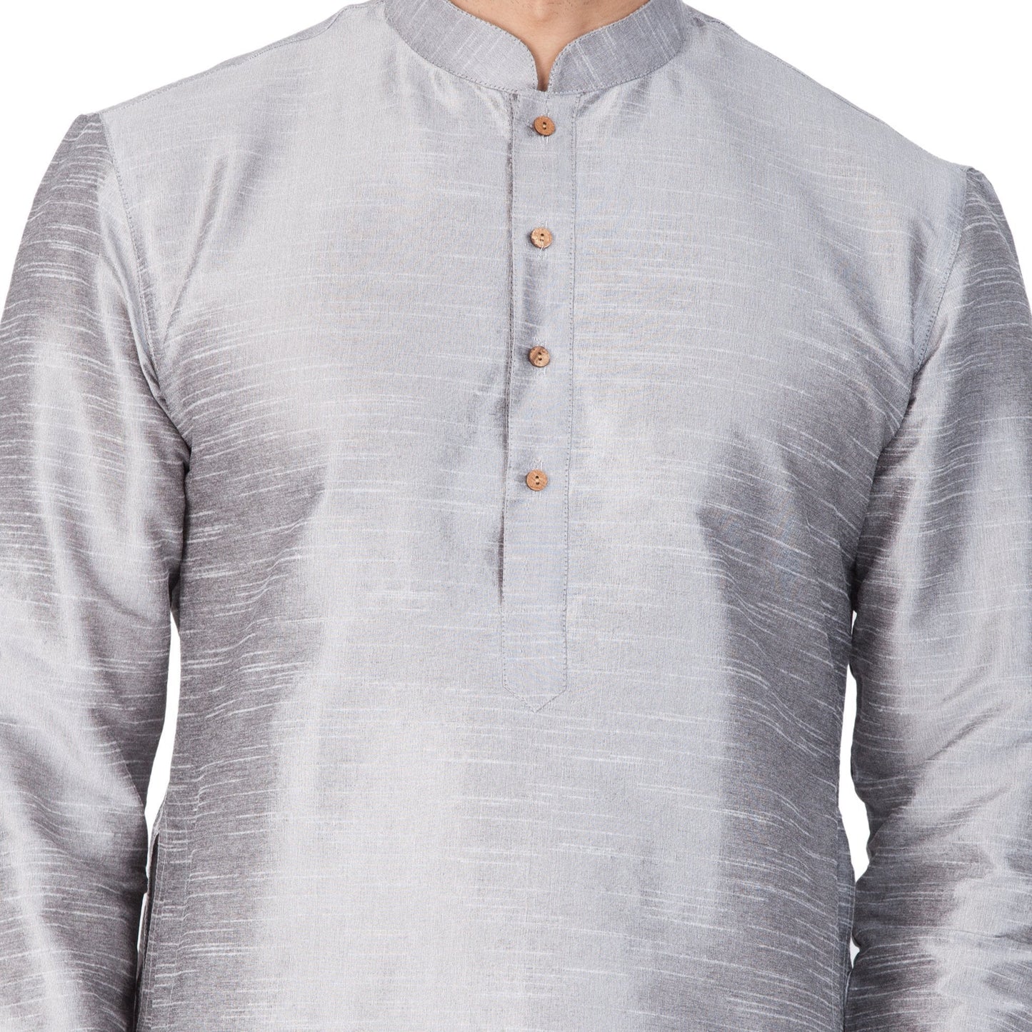 Men's Grey Silk Blend Kurta