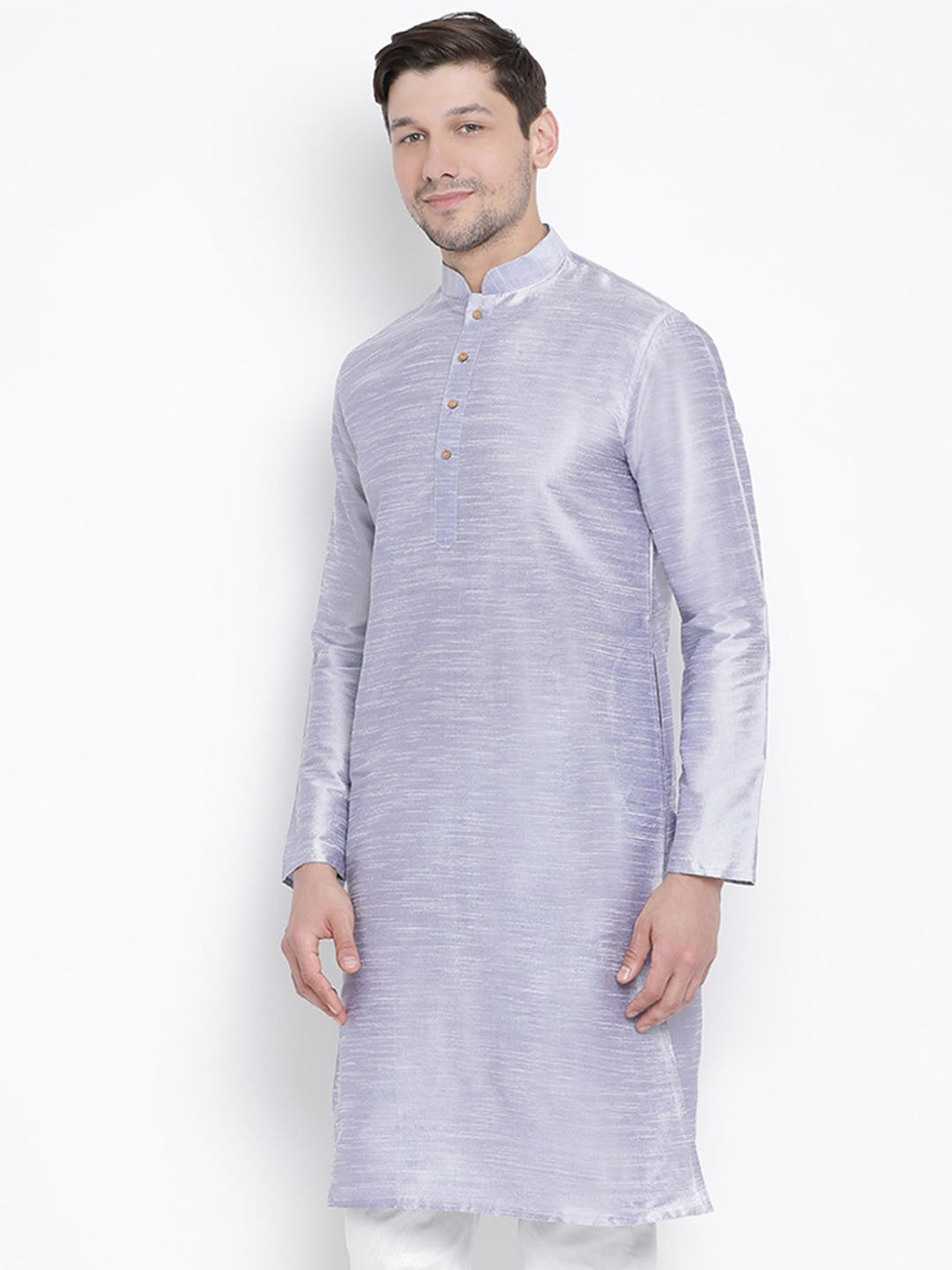 Men's Light Blue Silk Blend Kurta