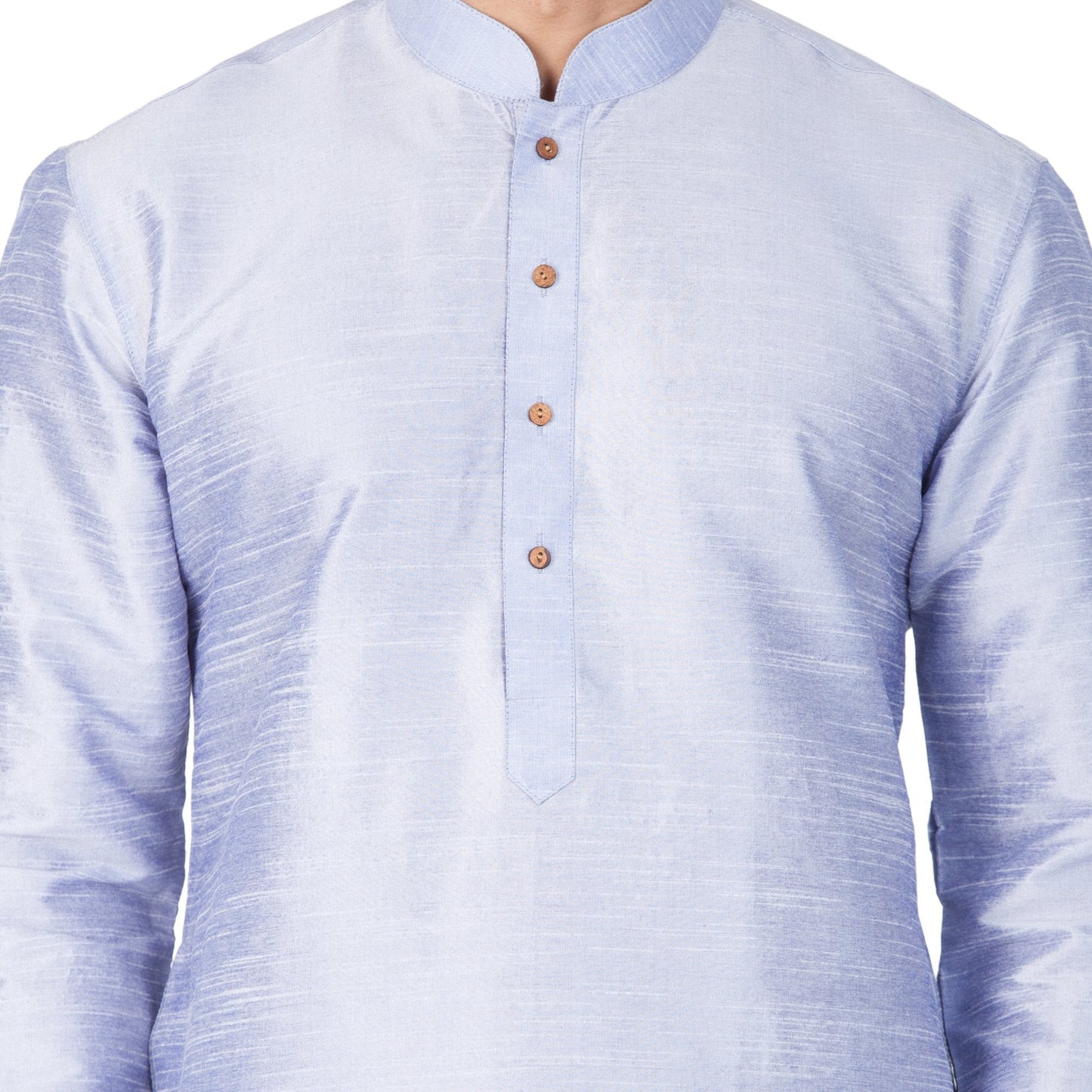 Men's Light Blue Silk Blend Kurta