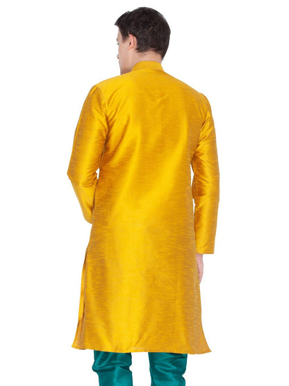 Men's Gold Silk Blend Kurta