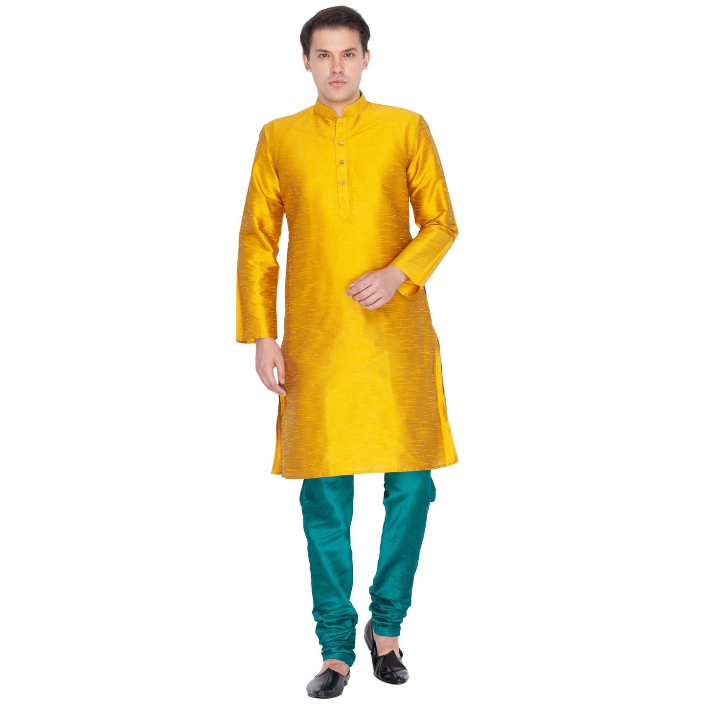 Men's Gold Silk Blend Kurta