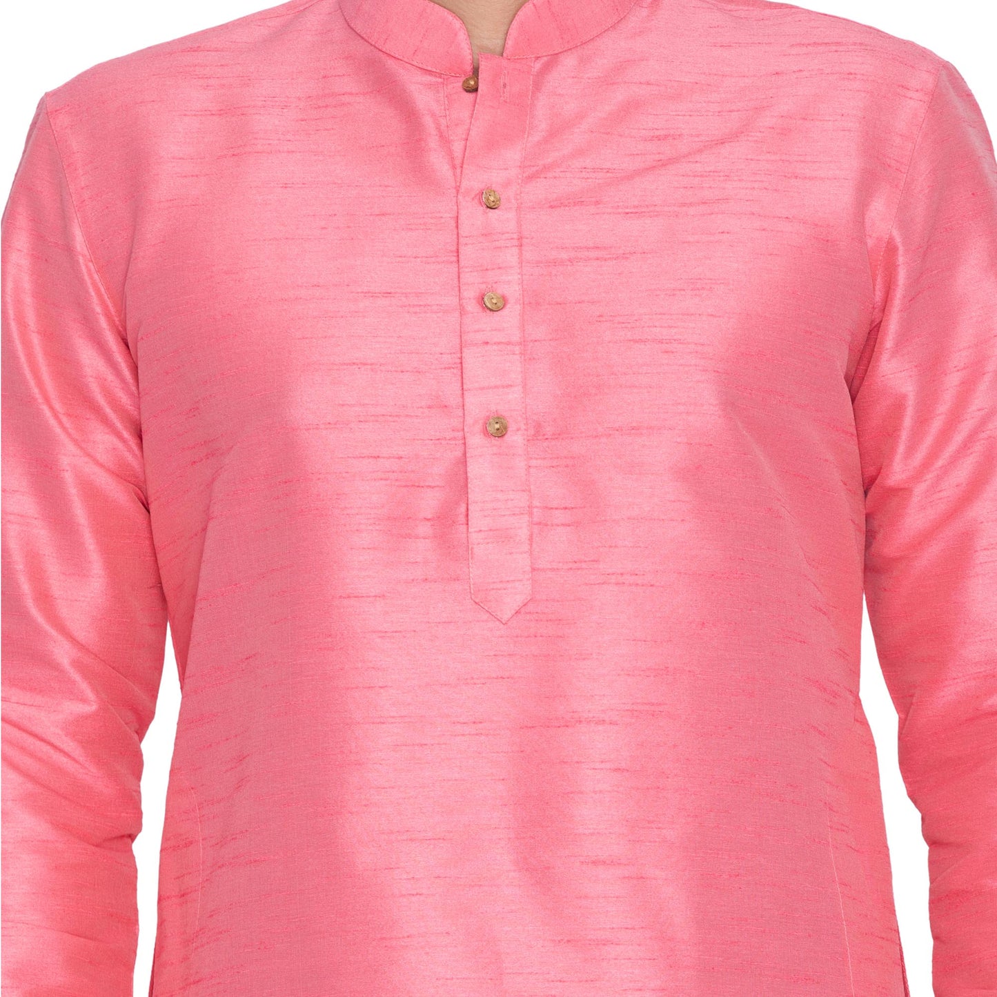 Men's Pink Silk Blend Kurta