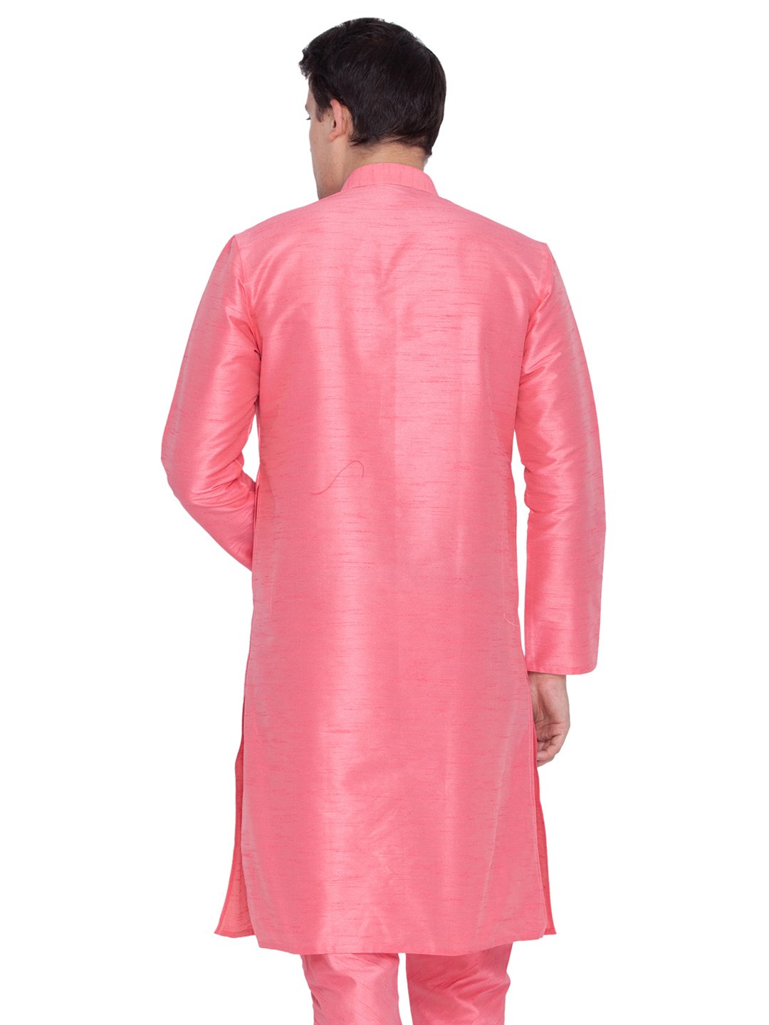 Men's Pink Silk Blend Kurta