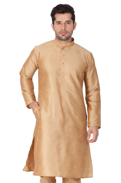 Men's Gold Silk Blend Kurta