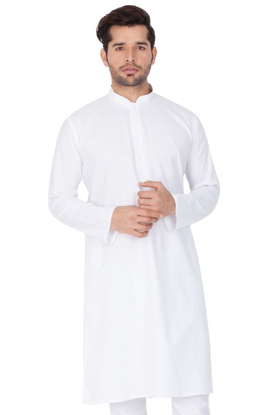 Men's White Cotton Kurta