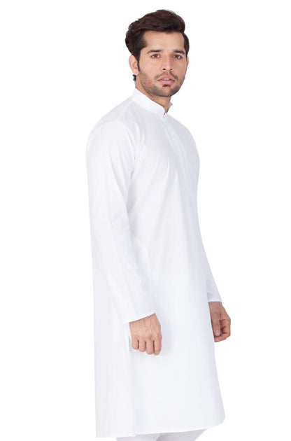 Men's White Cotton Kurta