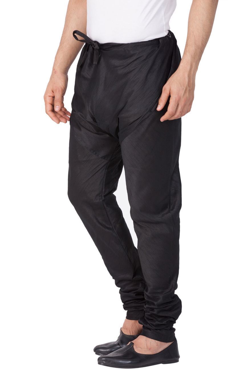 Men's Black Cotton Silk Blend Pyjama