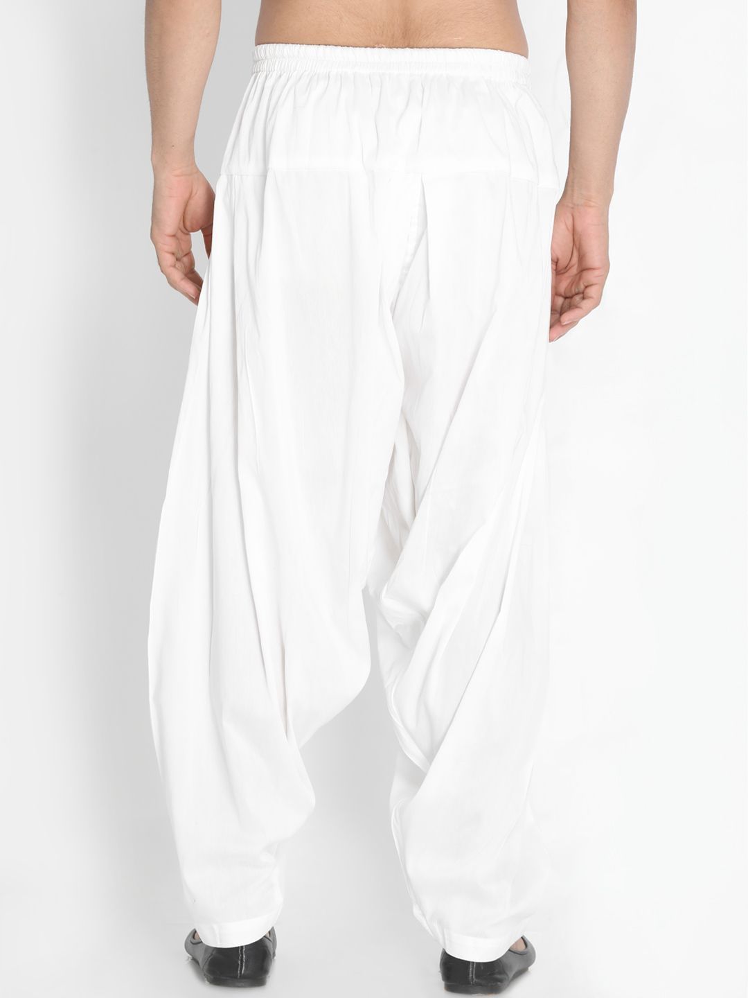 Men's White Cotton Blend Patiala Pyjama