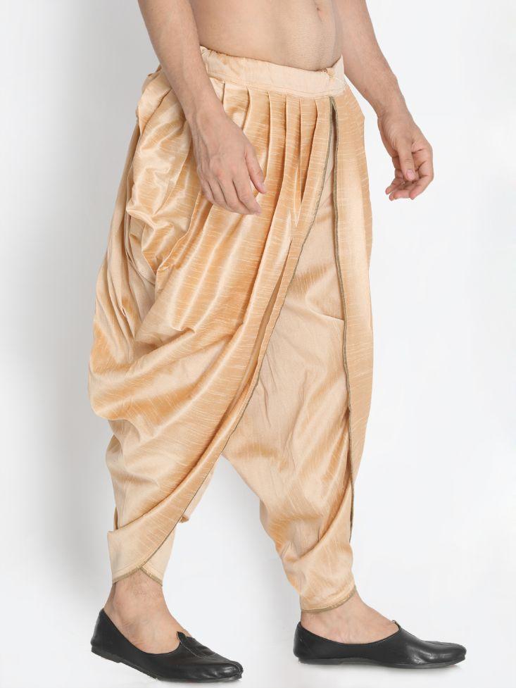 Men's Gold Silk Blend Dhoti