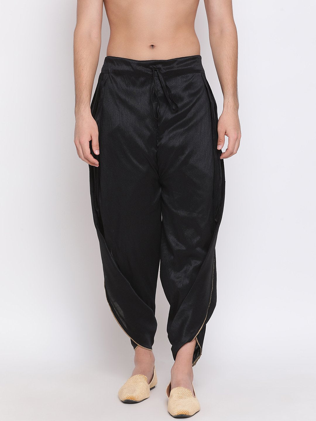 Men's Black Solid Dhoti Pant