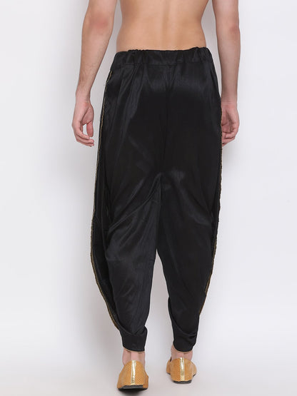 Men's Black Solid Dhoti Pant