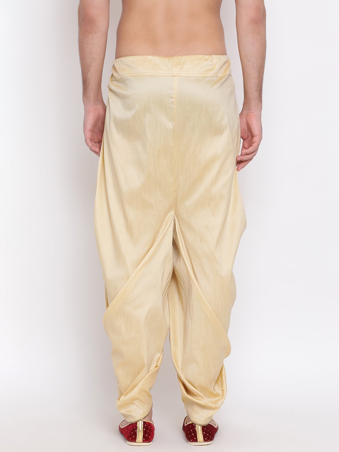 Men's Gold Solid Dhoti Pant