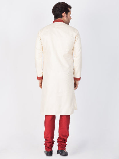 Men's Gold Cotton Silk Blend Sherwani Set