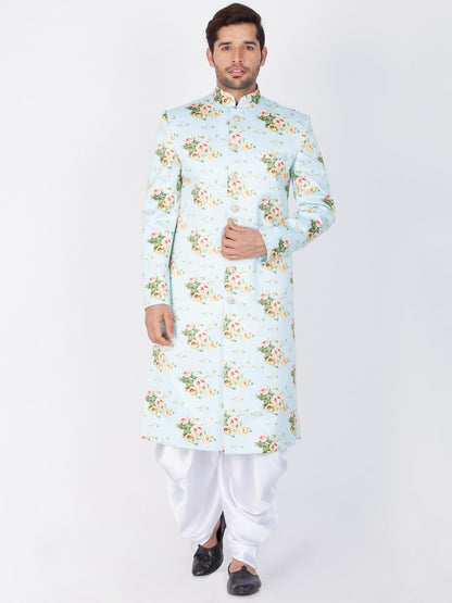 Men's Multicolor Cotton Blend Sherwani Set