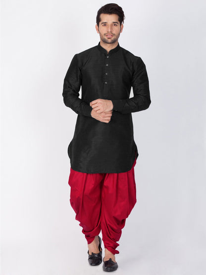 Men's Black Silk Blend Kurta