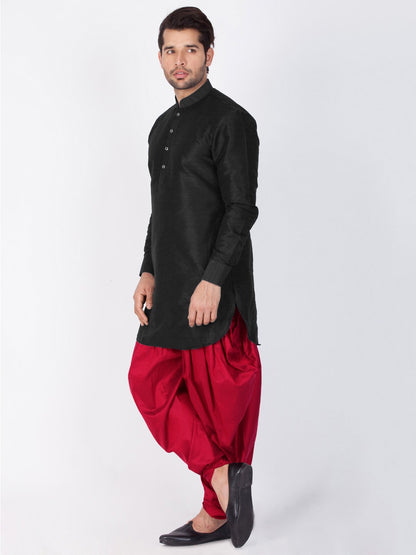 Men's Black Silk Blend Kurta