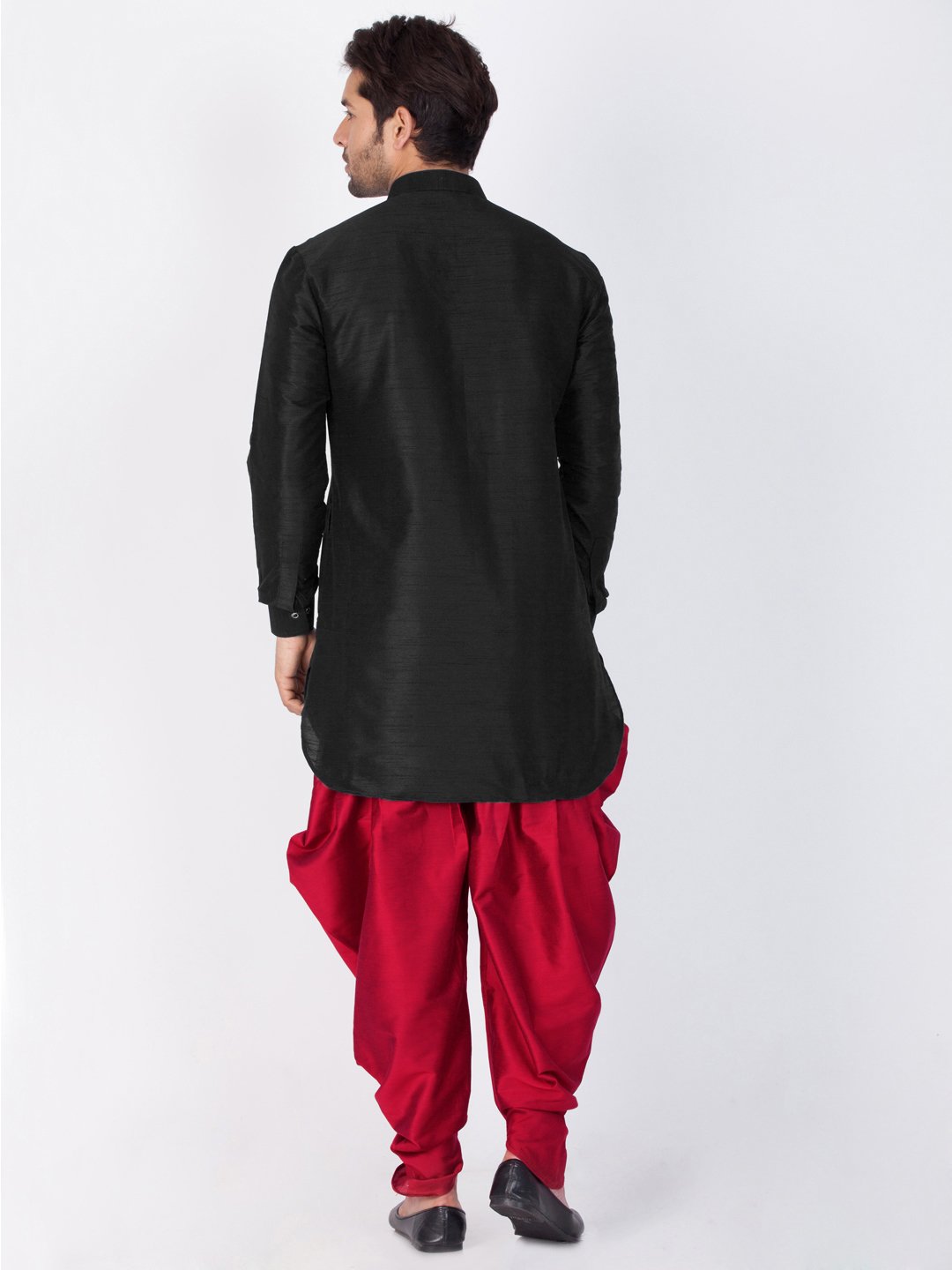 Men's Black Silk Blend Kurta