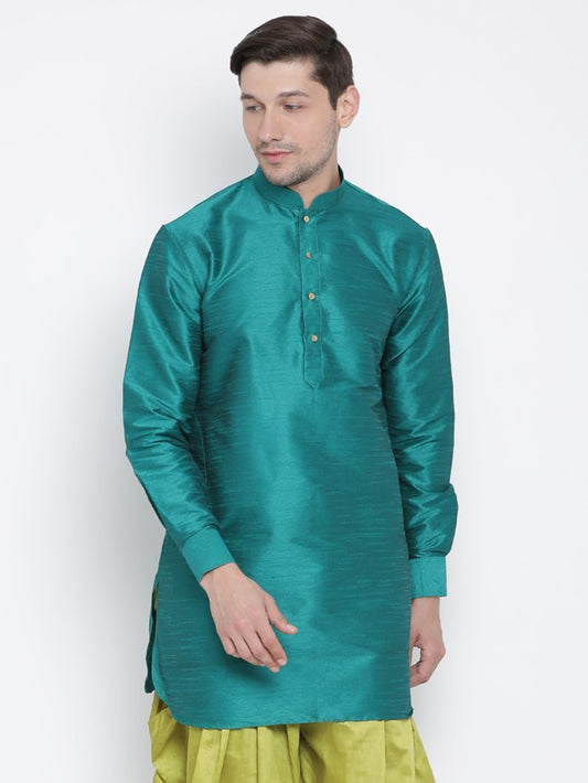 Men's Green Silk Blend Kurta