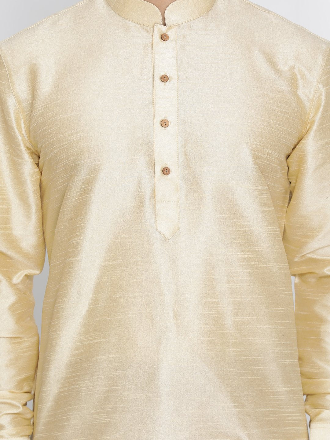 Men's Gold Cotton Silk Blend Kurta