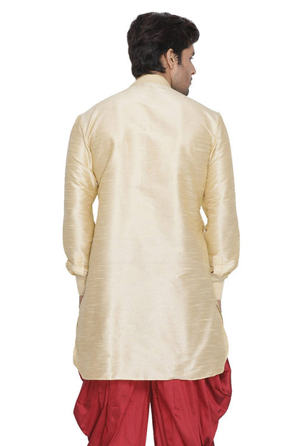 Men's Gold Silk Blend Kurta