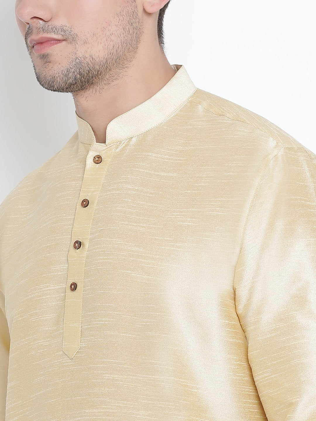 Men's Gold Silk Blend Kurta