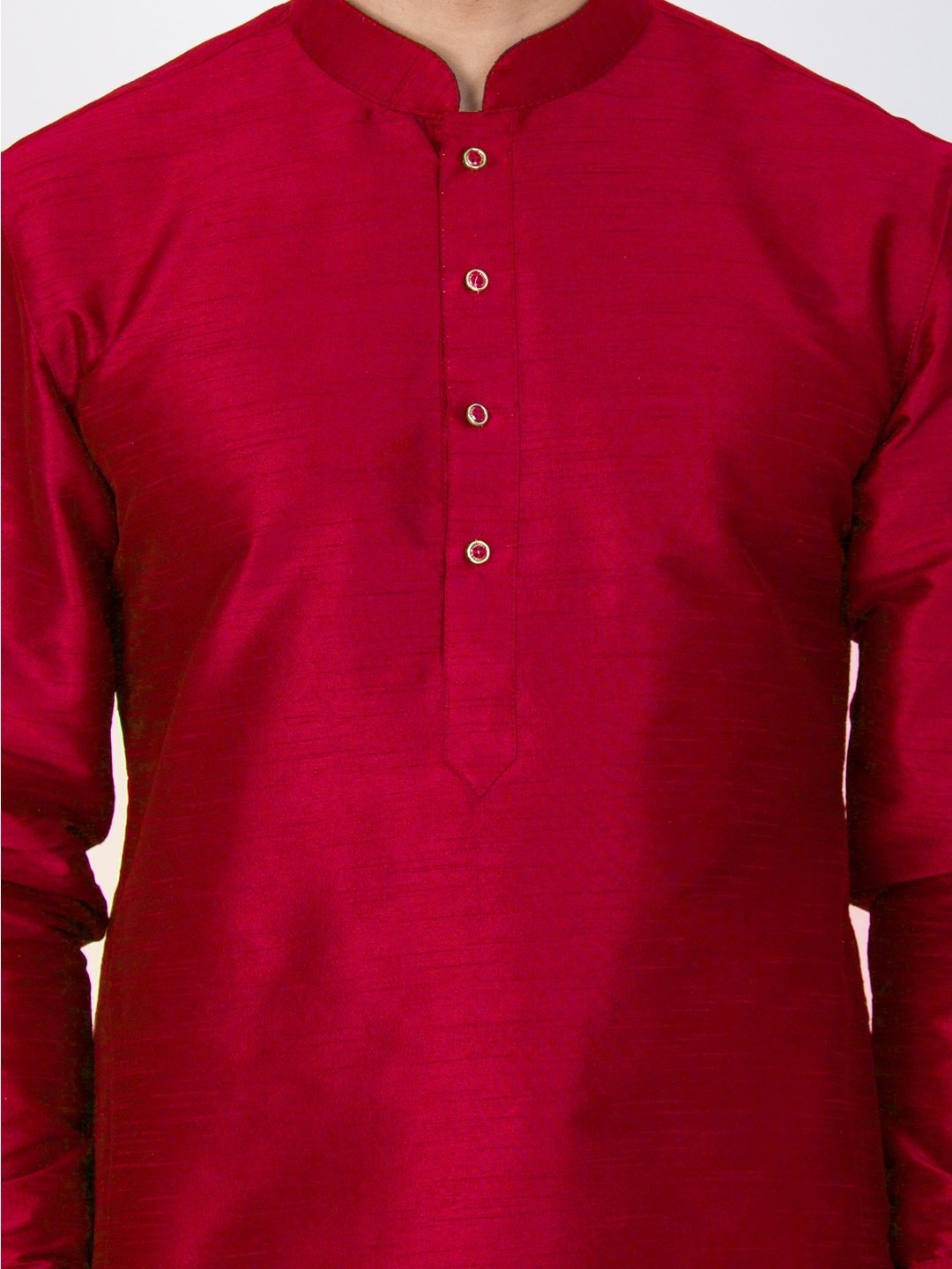 Men's Maroon Silk Blend Kurta and Dhoti Pant Set