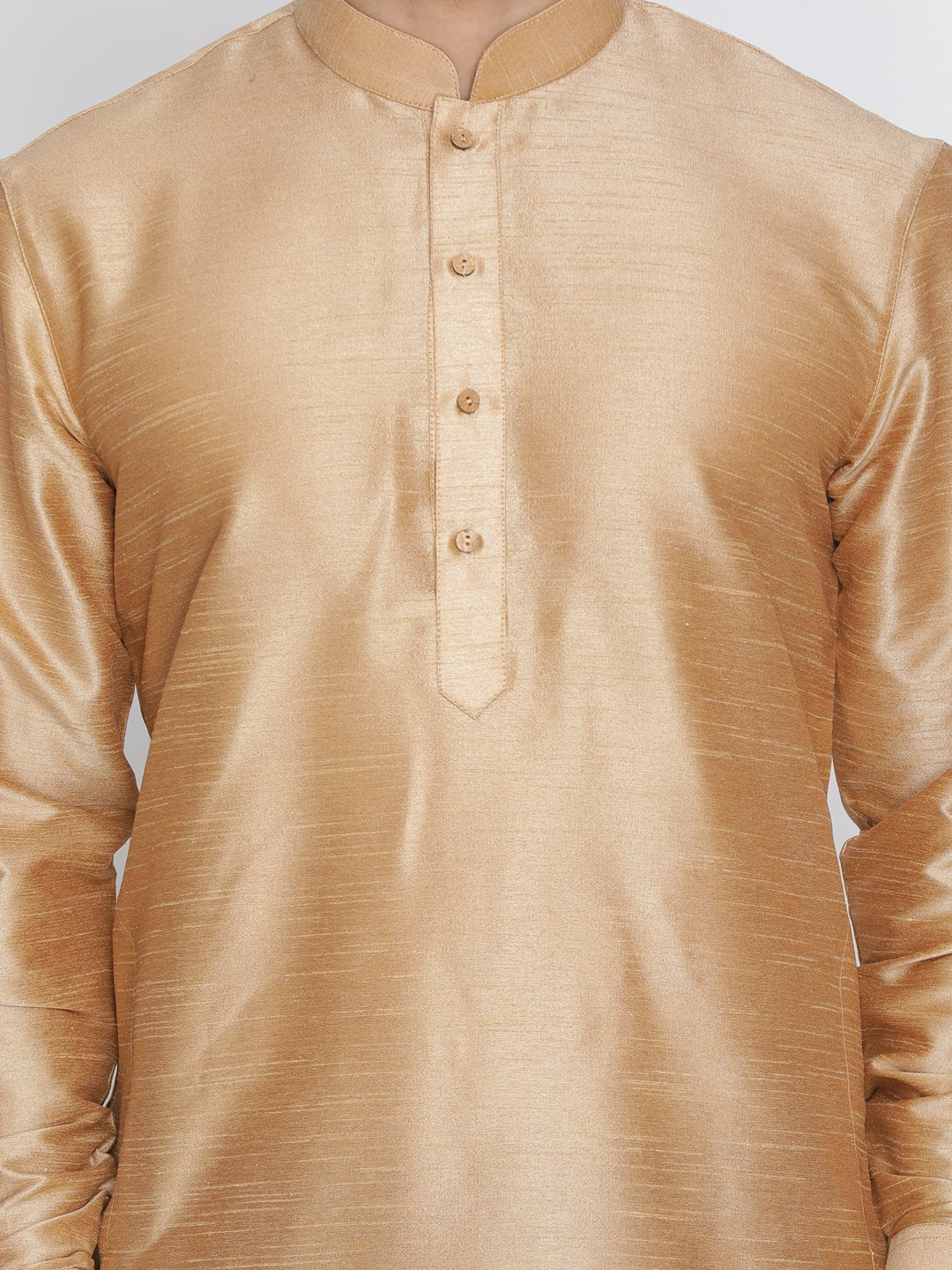 Men's Gold Cotton Silk Blend Kurta